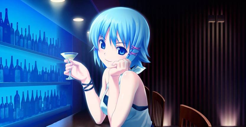 Short blue hair anime
