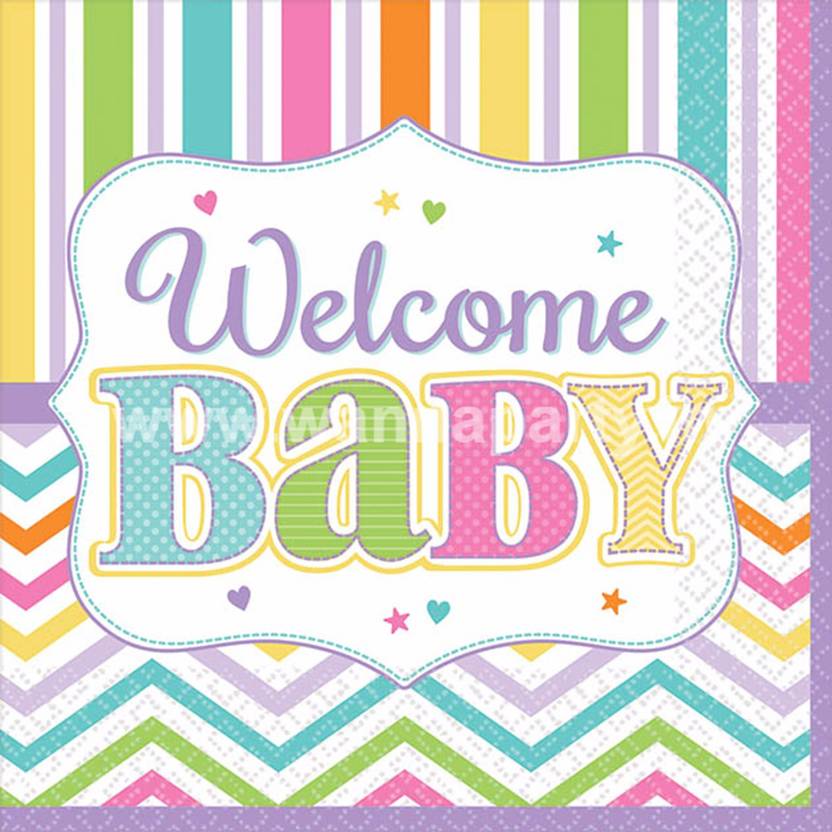 wanna party welcome baby shower dessert napkins 18pc multicolor