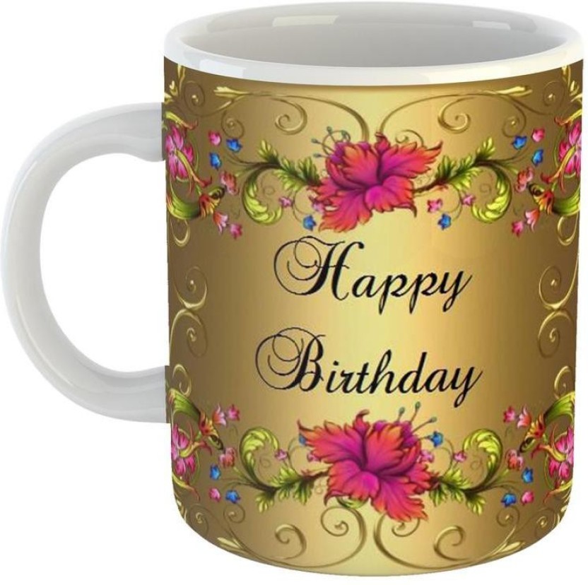Coffee Selling BoyFriend Glossy Vibrant \u0026 Friend, Finish Birthday With Print Girlfriend  Golden Ceramic Mug GiftOwl Best Happy for Ceramic