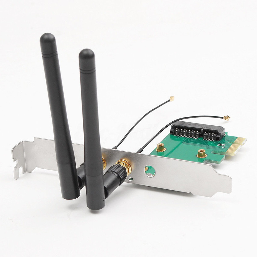 3 Antennas Mini PCIe Adapter On PCI-E WLAN Wireless Wifi Desktop Network Card