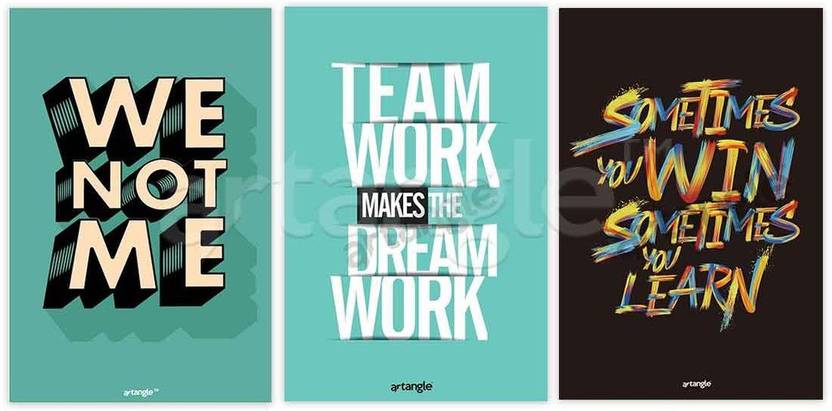 Set Of 3 Motivational Posters Paper Print Quotes