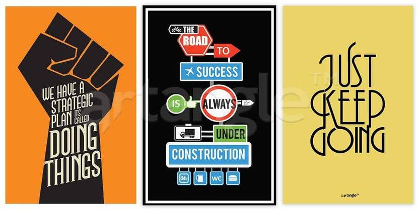 Set Of 3 Motivational Posters Paper Print