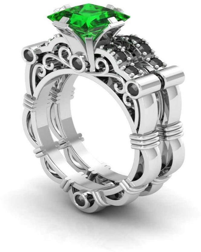 Naitik Jewels Princess Cut Diamond Ring For Women Sterling Silver