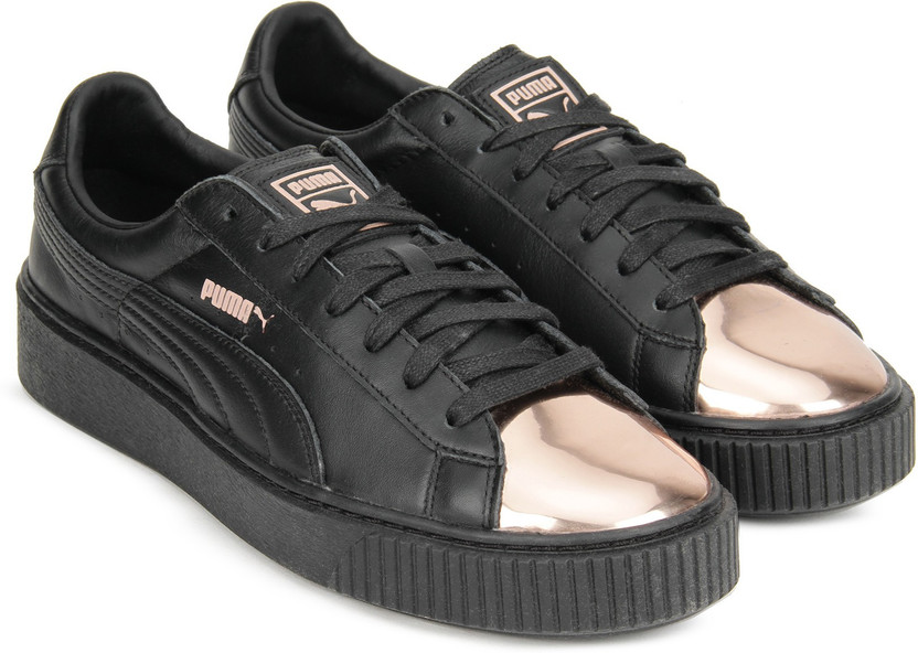 puma black shoes with rose gold