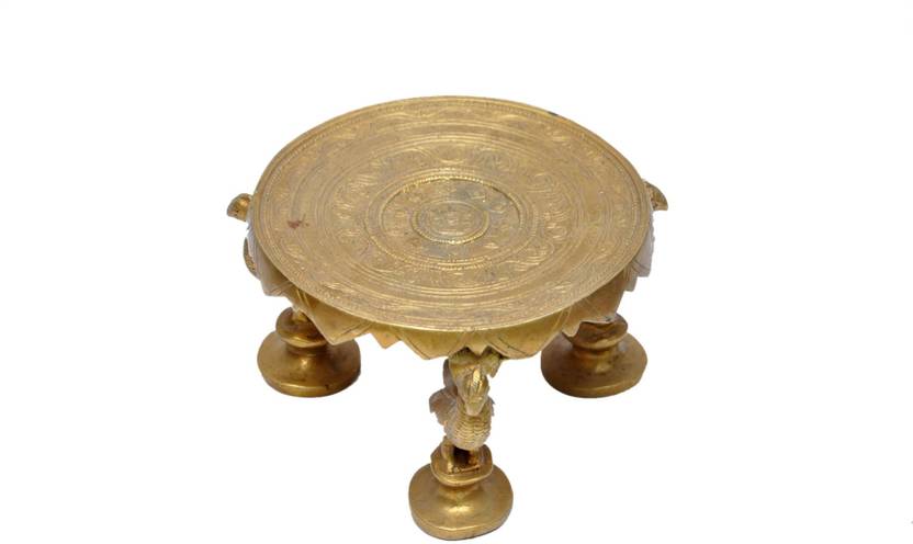 Mp Crafts Mp Crafts Brass Circular Chowki 3 Pedestals Brass