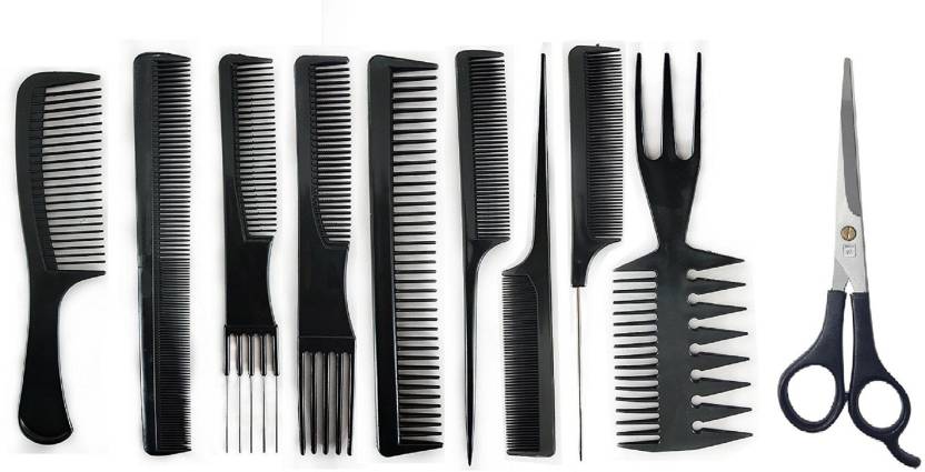 Fully 10 Pcs Hair Stylists Professional Styling Comb Set Variety