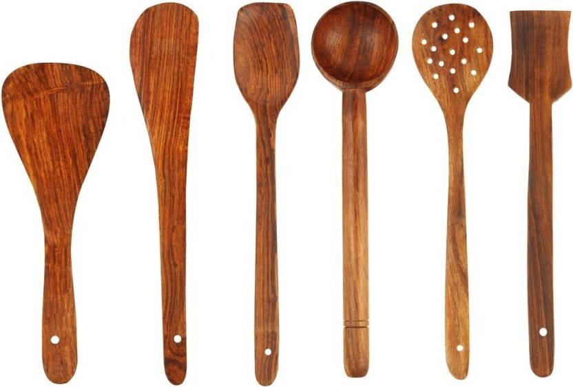 For 216/-(78% Off) BM Kitchenware Wooden Ladle  (Pack of 6) at Flipkart