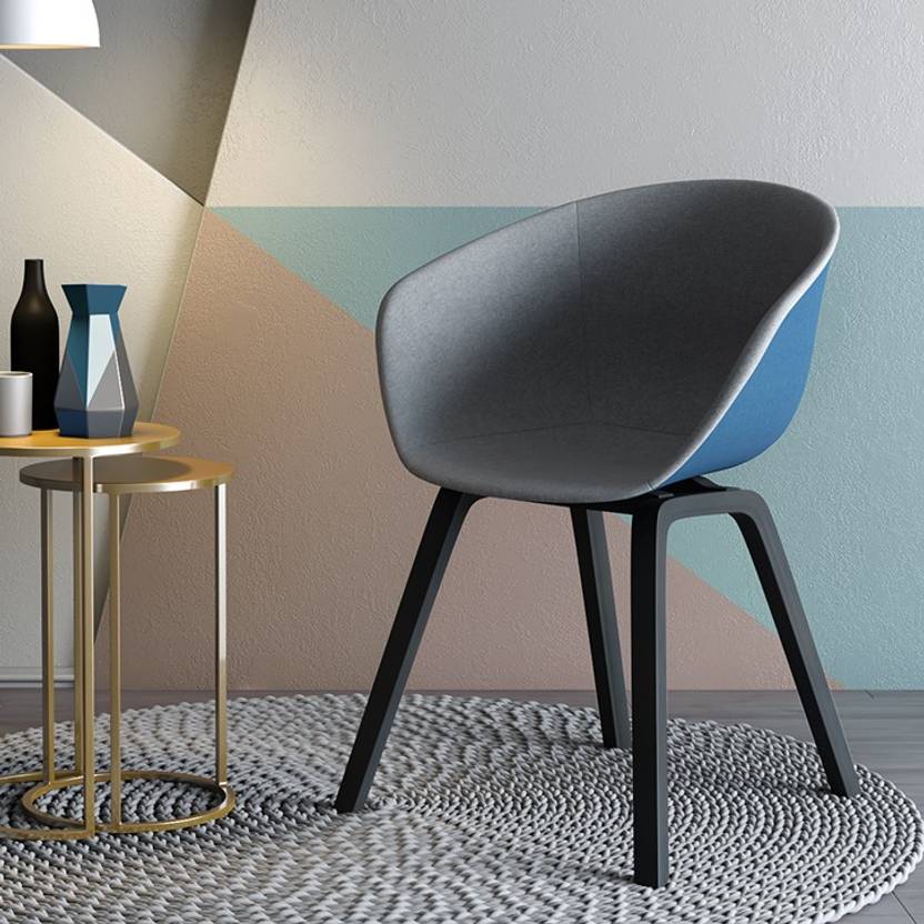 Urban Ladder Poulain Accent Chair (Colour two tone; Seat fabric) Solid Wood Lounger Price in