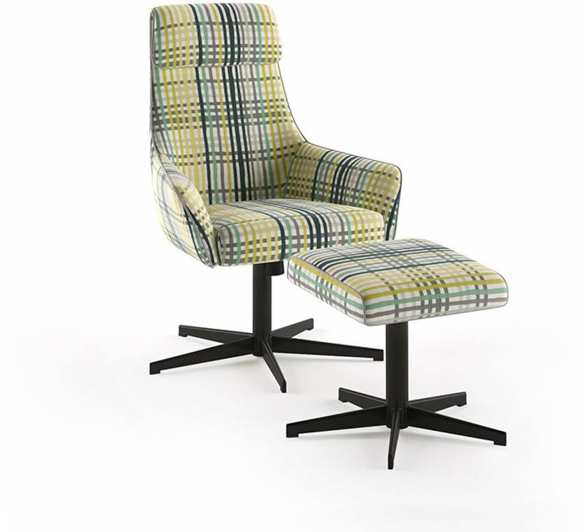 Urban Ladder Hastings Swivel Lounge Chair With Ottoman (Colour lime