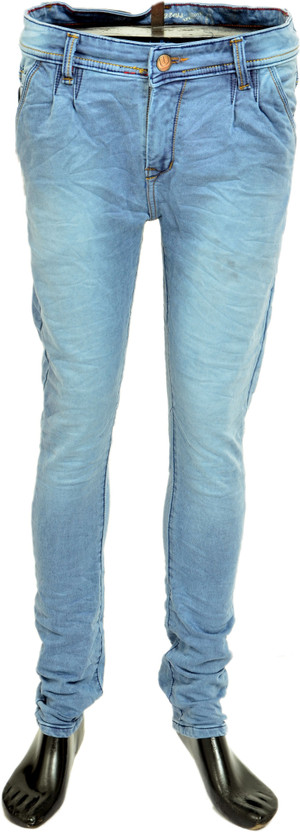 OSHIZEN'S Slim Men Light Blue Jeans 
