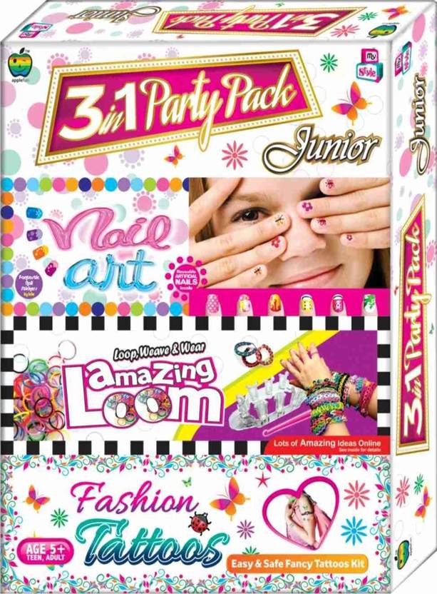 Grapple Deals 3 In 1 Party Pack Jr Nail Art Fashion Loom And