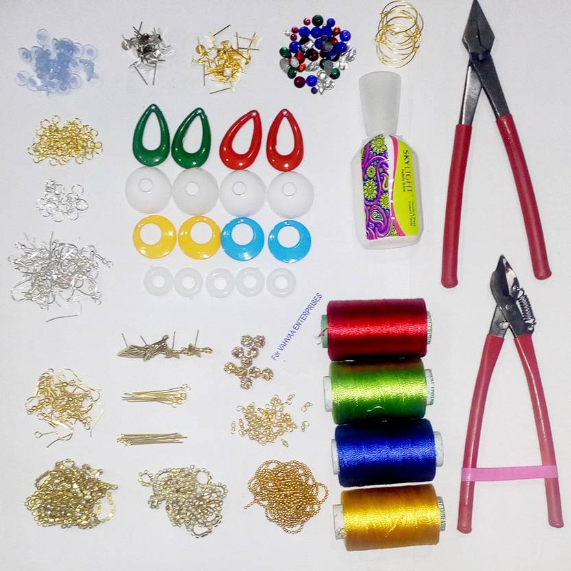 Value Silk Thread Jhumka Earring Materials Combo Kit With Tools Value Silk Thread Jhumka Earring Materials Combo Kit With Tools Makes Complete Jhumkas