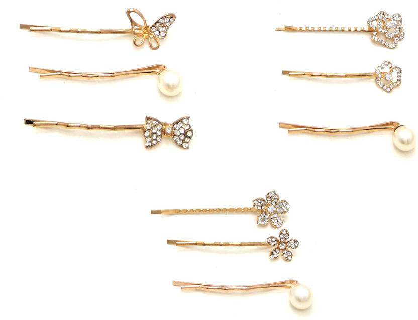 Fashblush Golden Floral Butterfly Casual Wedding Party Fancy Hair