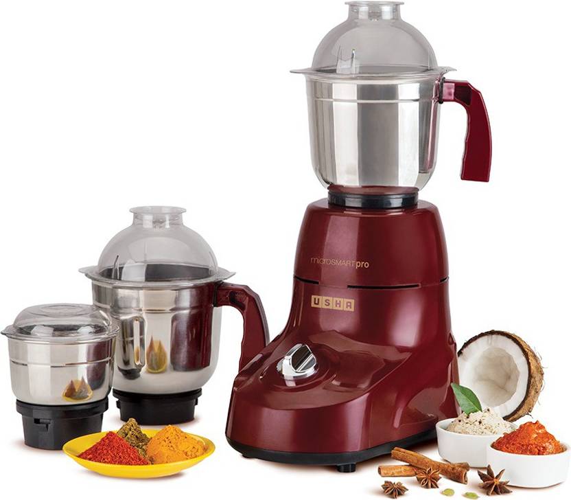 USHA Mixer Grinder MG 3773 750 W Mixer Grinder (3 Jars, Maroon) Price