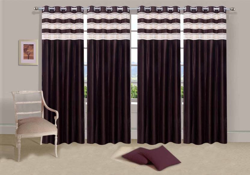 Elite Dekor 214 Cm 18 Ft Polyester Door Curtain Pack Of 4 Elite Dekor 214 Cm 18 Ft Polyester