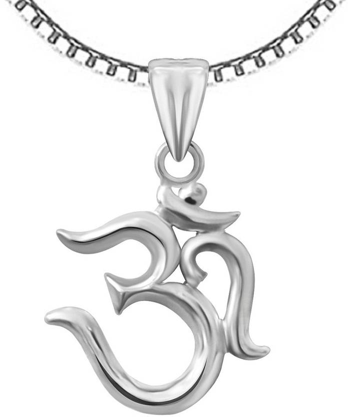 Mj 925 Captivating Om Design Sterling Silver Pendant - Om Pendant Silver India Mj 925 Captivating Om Design Sterling Silver Pendant - Om Pendant Silver India