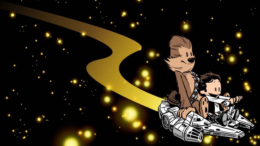 Pl Calvin Hobbes Calvin Star Wars Chewbacca Han Solo Wall