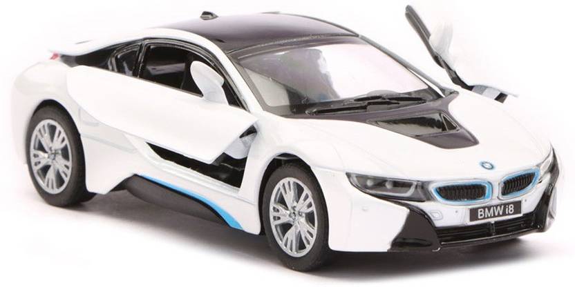 Kinsmart Bmw I8 5 1 36 Scale Die Cast Model Car With Doors Openable And Pull Back Action White