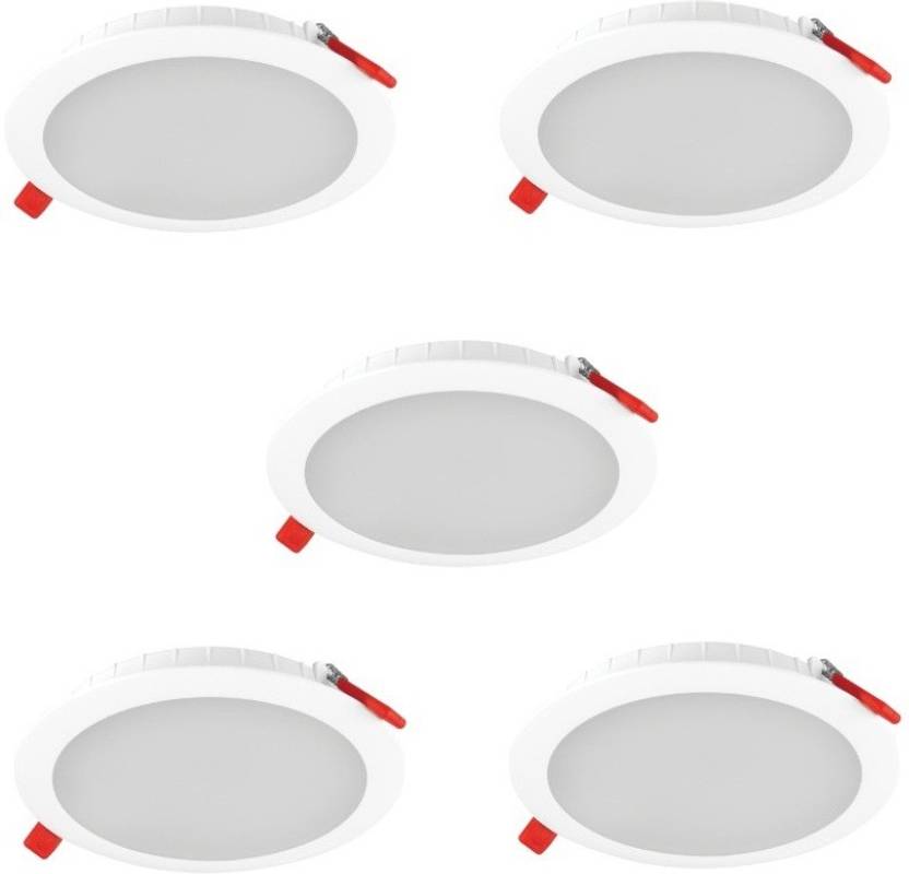 Havells Trim 5w Round Yellow Led Ceiling Panel Pack Of 05 Recessed