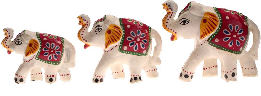 Dreamkraft Set Of 3 White Elephant Idol Showpiece For Home Decor Dreamkraft Set Of 3 White Elephant Idol Showpiece For Home Decor And Gift Purpose Decorative