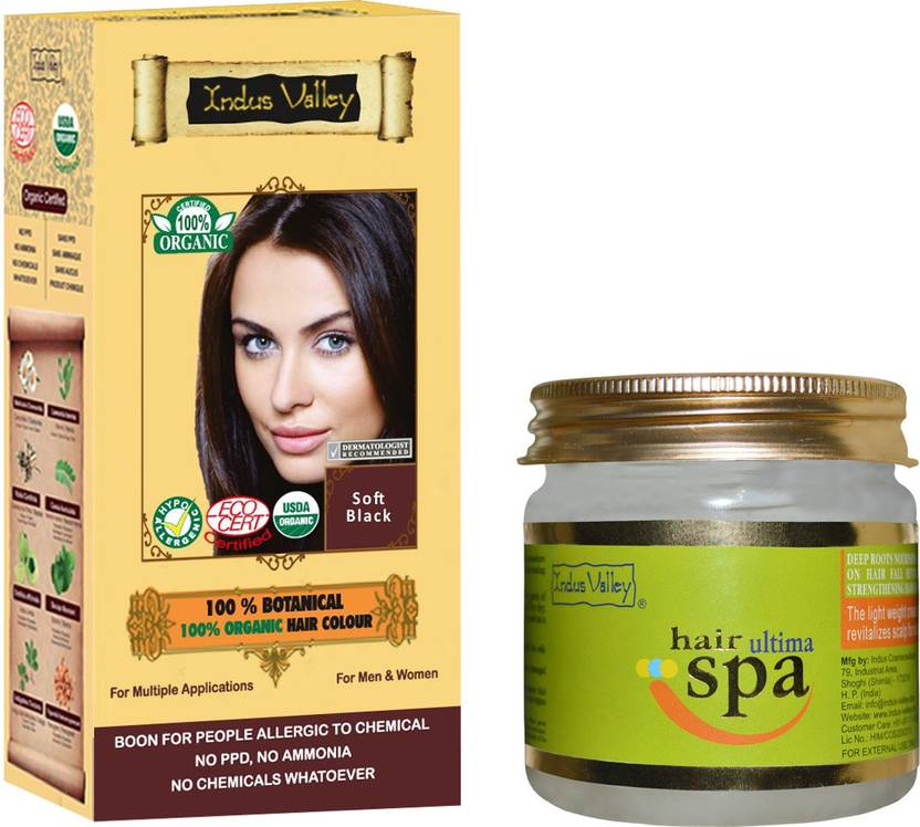 Indus Valley 100 Organic Botanical Soft Black Ppd Free Hair Color
