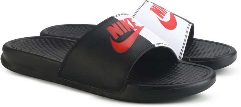 Black white and red nike slides clearance