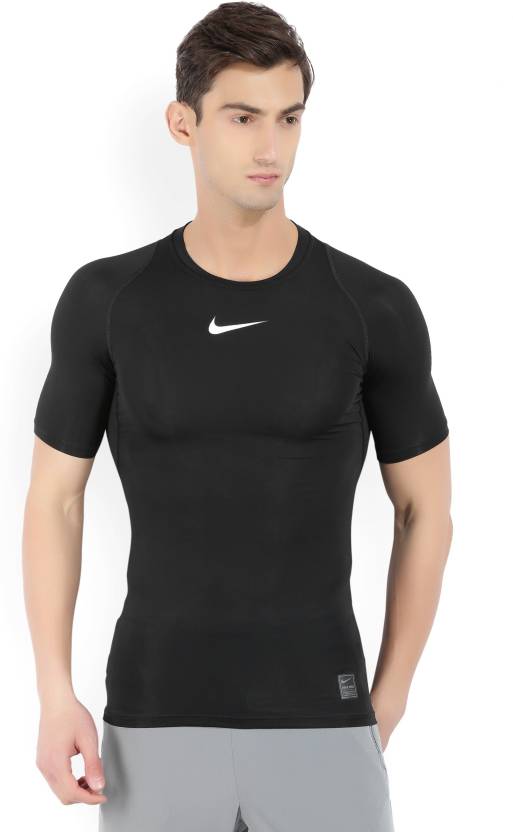 NIKE Solid Men Round Neck Black T-Shirt - Buy BLACK/WHITE/WHITE NIKE Solid Men Round Neck Black T-Shirt Online at Best Prices India | Flipkart.com