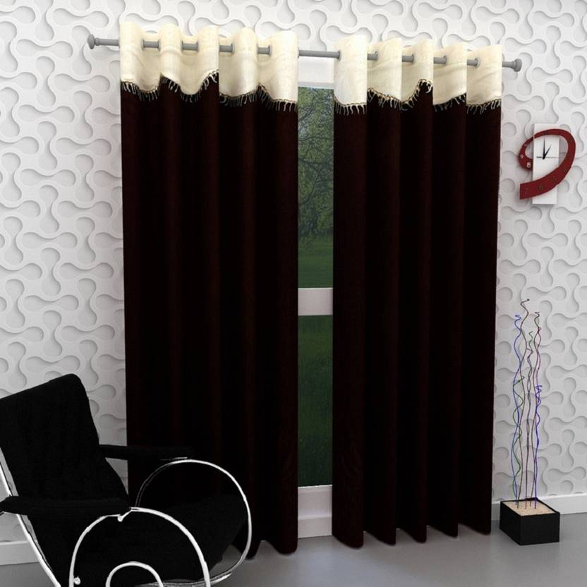 Home Garage 214 cm (7 ft) Polyester Door Curtain (Pack Of 2) - Buy Home