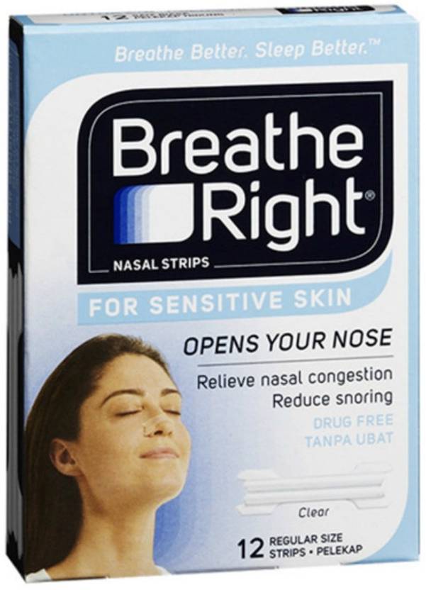 Breathe Right Nasal Strips, For Sensitive Skin, 12 Strips Antisnoring Device Price in India