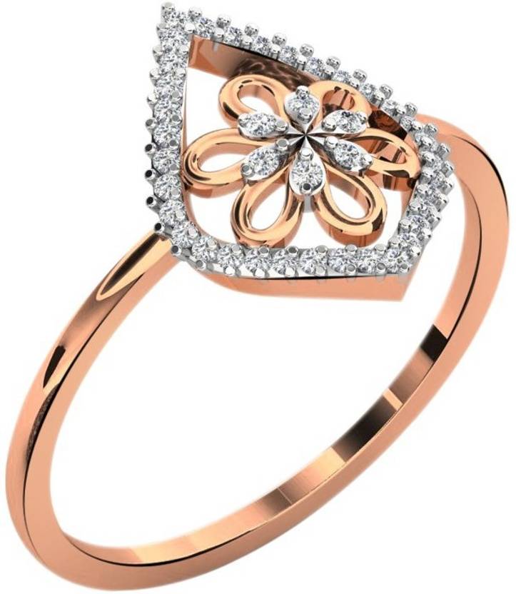 His Her 0 1 Cts Diamond Fashion Ring In 9kt Rose Gold 9kt