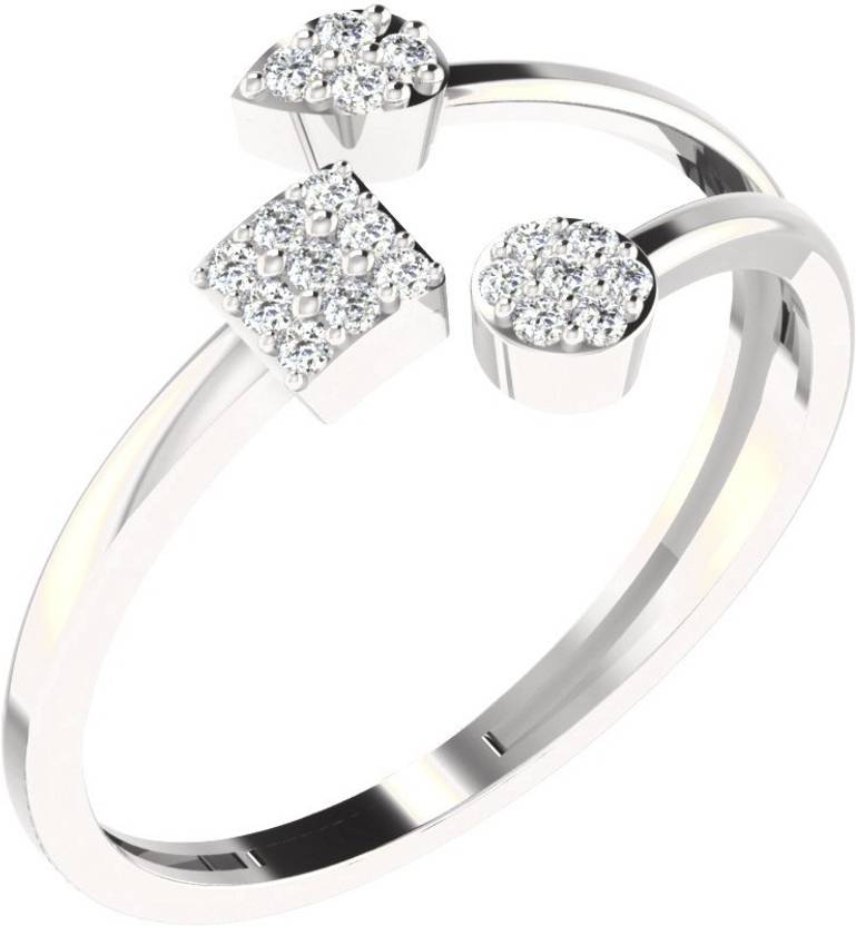 His Her 0 1 Cts Diamond Fashion Ring In 9kt White Gold 9kt