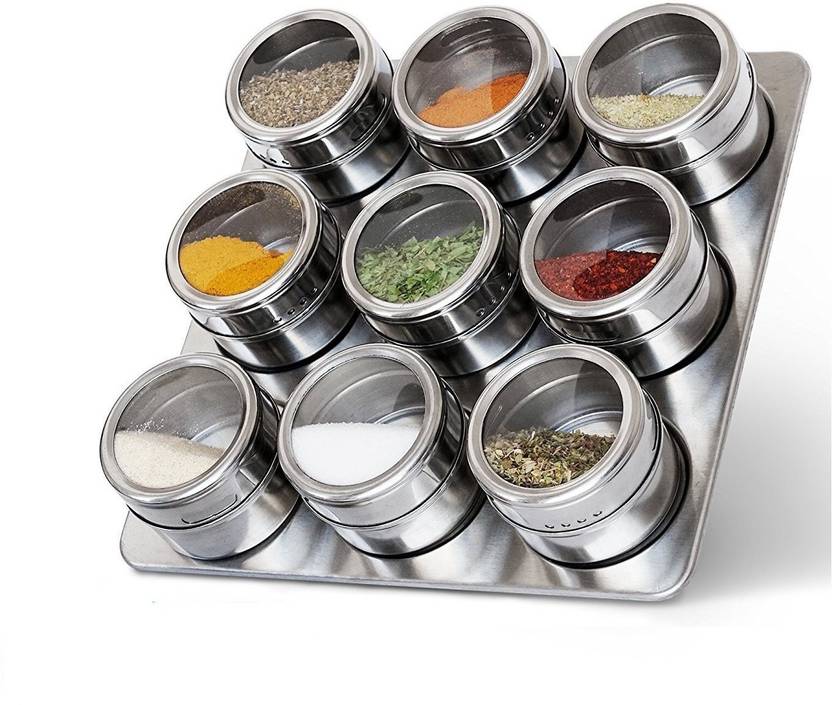 Banqlyn Magnetic Spice Jars Airtight Kitchen Storage Containers 50 Banqlyn Magnetic Spice Jars Airtight Kitchen Storage Containers 50 Ml Silver Container