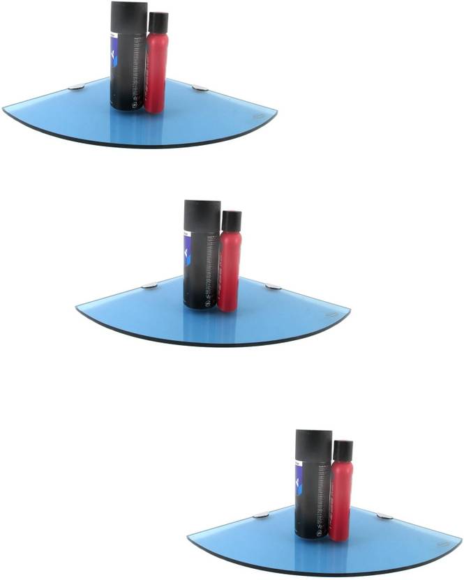Royal Indian Craft Set Of 3 Brass D Bracket 12 By 12 Inch Energetic Blue Corner Glass Wall Shelf Price In India Buy Royal Indian Craft Set Of 3 Brass D