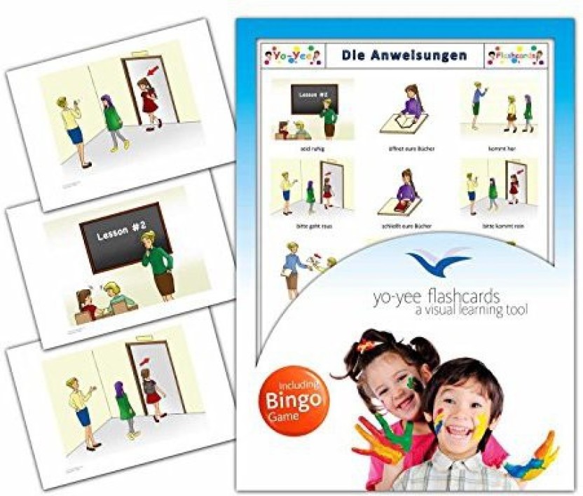 Children and Adults DIN A6 Size 4.13 × 5.83 in Kids Flash Cards with Matching Bingo Game for Toddlers Clothes Flashcards in German Language 