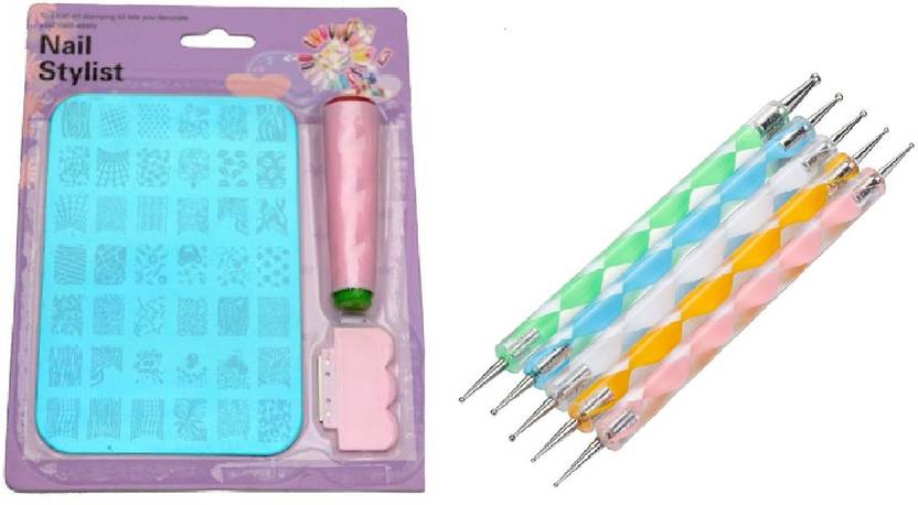 Royalkart Nail Art Stamping Kit Xy12 With Double Sided Nail Art