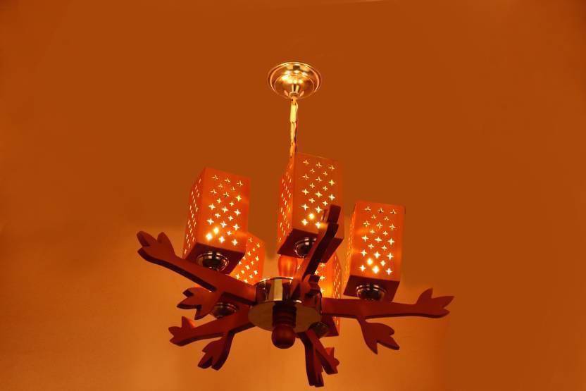 Nogaiya Jhoomer With Classy Wooden Brackets Chandelier Ceiling