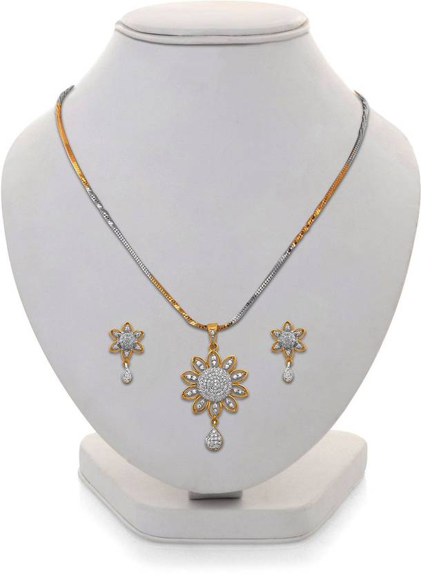 American Jewellers Fashion Jewellery Designer Gold Silver - American Diamond Fashion Pendant Jewellery American Jewellers Fashion Jewellery Designer Gold Silver - American Diamond Fashion Pendant Jewellery