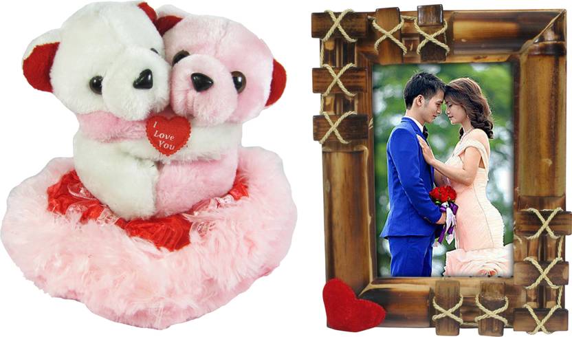 Tickles Hugging Pair Teddy With Heart Stuffed Soft Plush Toy And