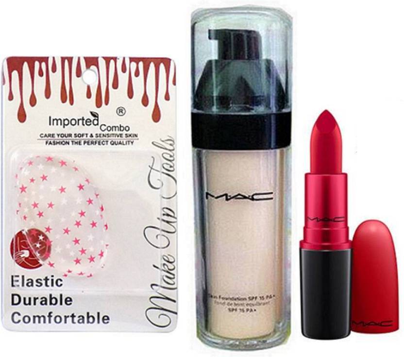 Imported Combo Silicon Puff And Mac Skin Foundation Matte Finish