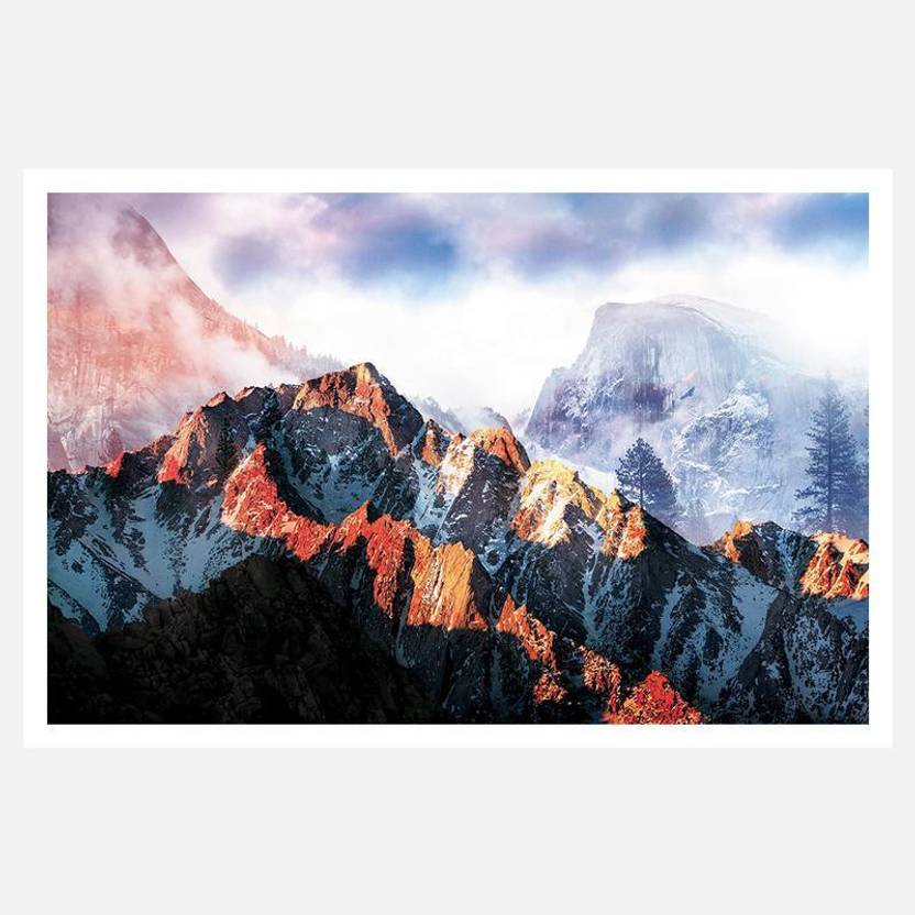 Crazyink Sun Rays On Snow Rocks Wall Poster 12 18 Inch