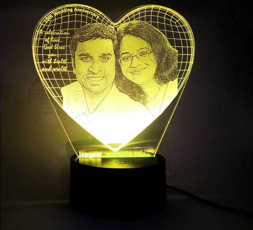 Varna Crafts Lams 3d Illusion Personalised Led Night Lamp Varna Crafts Lams 3d Illusion Personalised Led Night Lamp 21 Cm Black