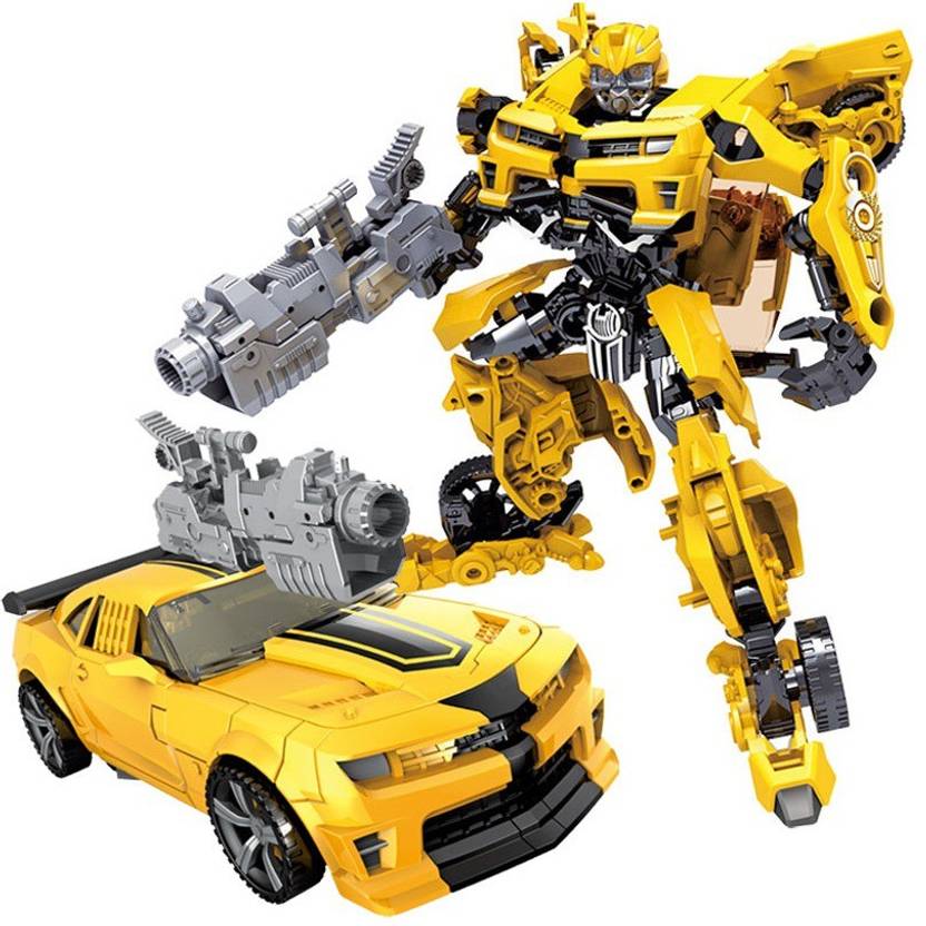Civil Bumblebee Transfomer Converting Into Defencive Car With Gun For Kids Multicolor