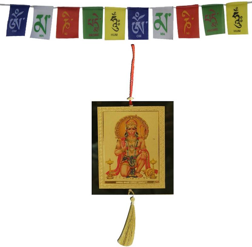 Divyamantra Combo Of Hanuman Car Decoration Rear View Mirror Hanging Divyamantra Combo Of Hanuman Car Decoration Rear View Mirror Hanging Accessories And Prayer Flag For