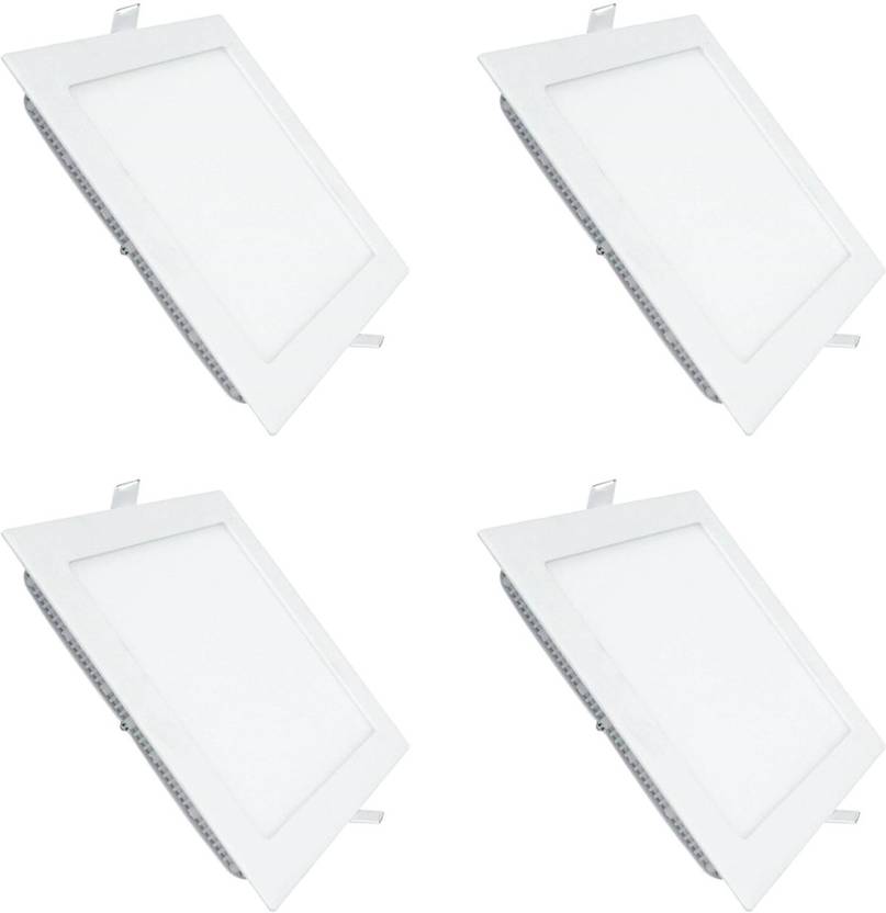 Fos 24w Led Panel Ceiling Light 2400 Lumens Slim Square Fos 24w Led Panel Ceiling Light 2400 Lumens Slim Square Neutral White 4000k Pack Of 4 Recessed Lamp In India