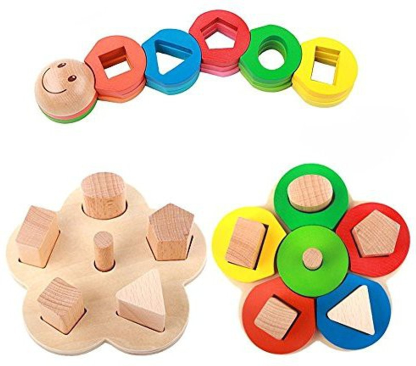 wooden blocks with shape sorting lid