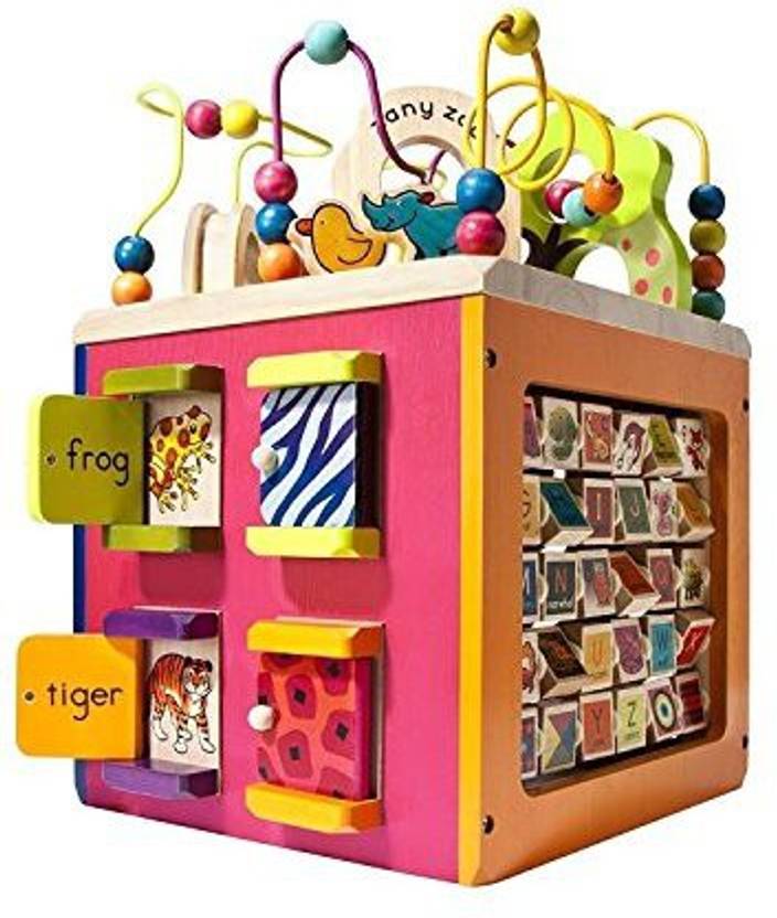 B Toys By Battat Zany Zoo Wooden Activity Cube In