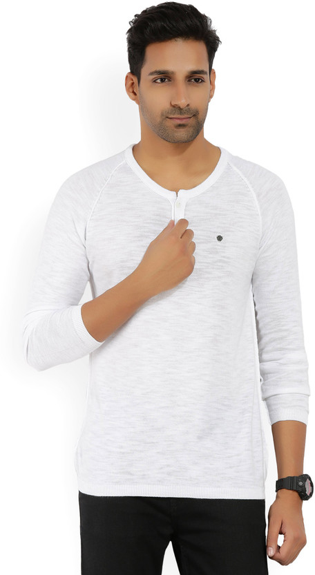 Spykar Self Design Men Henley Neck