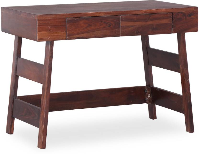 Furnspace Espresso Study Table Solid Wood Study Table (Free Standing, Finish Color - Walnut)