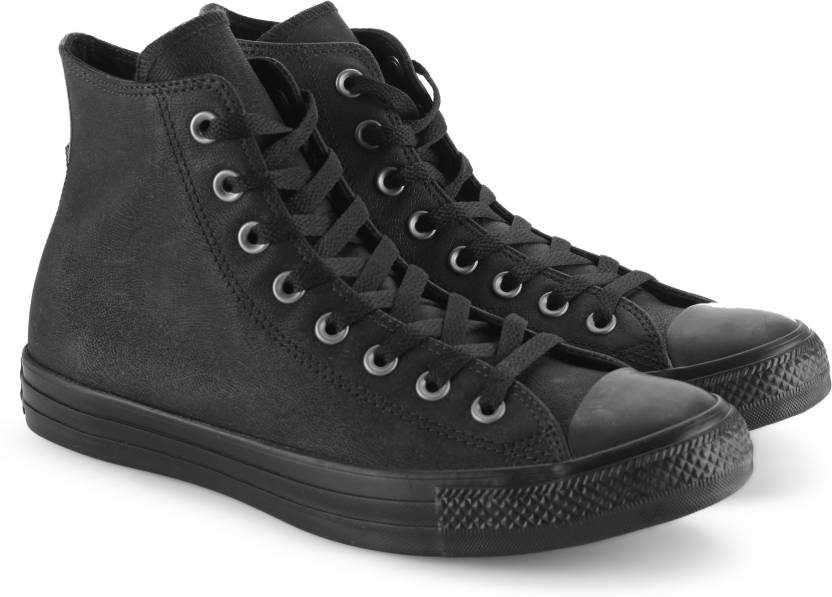 Converse All Star Leather Hi Sneakers For Men - Buy BLACK/BLACK/BLACK Color  Converse All Star Leather Hi Sneakers For Men Online at Best Price - Shop  Online for Footwears in India |