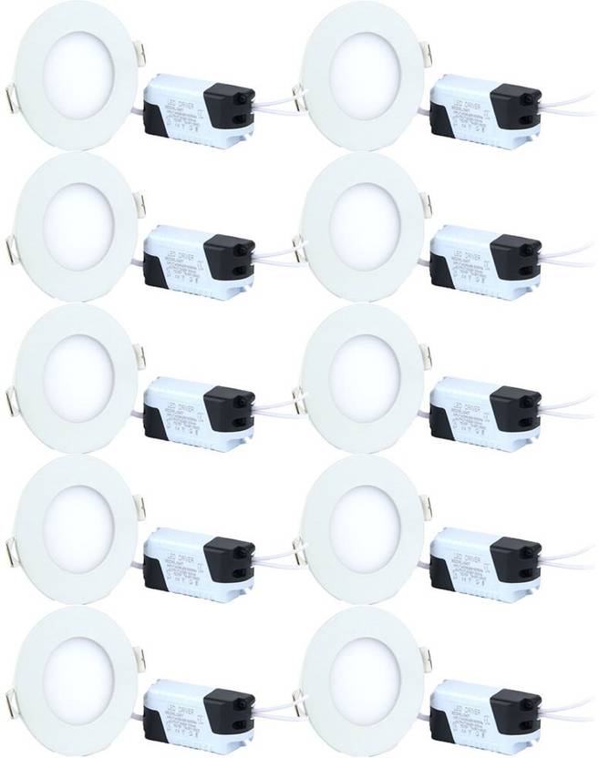Sek Srs Led Panel Light 3w Round Shape Ultra Thin Recessed Ceiling